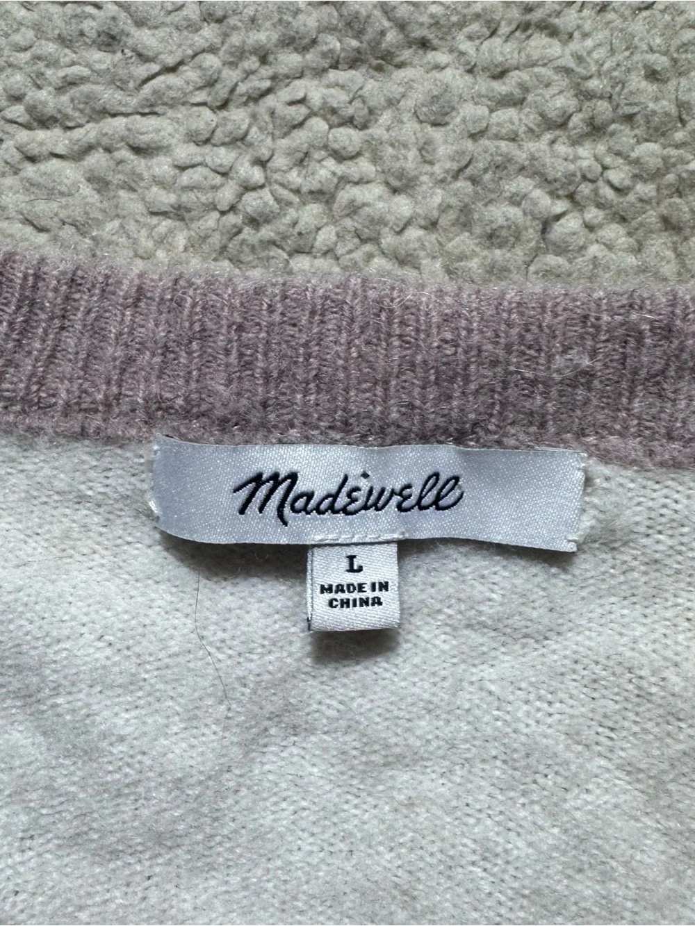 Madewell‎ Sweater Womens Large Colorblock Alpaca Wool Blend Knit Pullover Crew